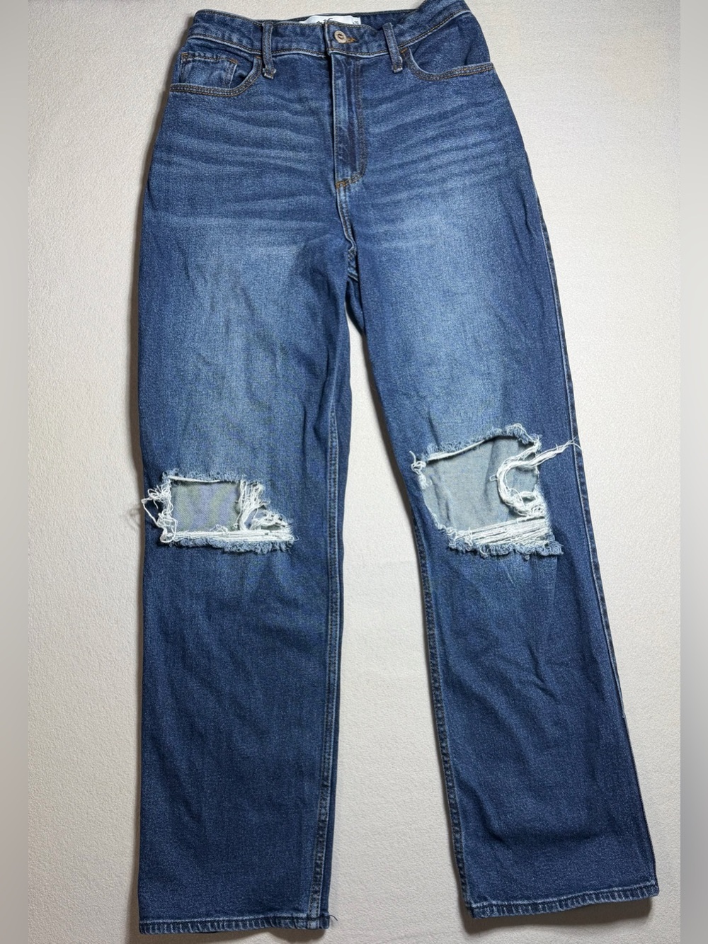 Hollister Jeans Women 26/31 Curvy Ultra High Rise Dad Jean Distressed